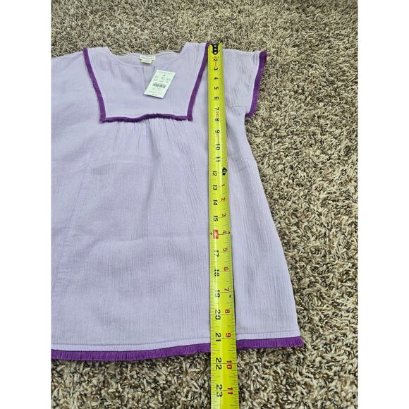 J.Crew Crewcuts Girls XS (4-5) Lilac Gauze Dress w/ Fringe Trim NWT Summer Cute - Picture 6 of 7